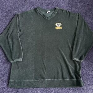 Green Bay Packers Sweater Mens Large Green NFL Football V Neck Long Sleeve